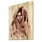 Designart - Monochrome Portrait of Young Indian Woman II - Modern Print on Natural Pine Wood